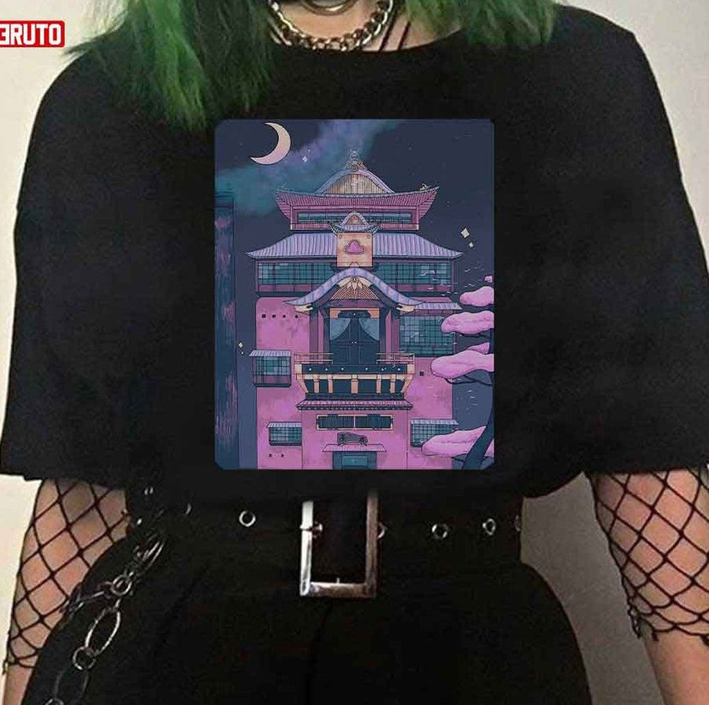 Night Bath House Spirited Away Japanese Aesthetic Unisex Sweatshirt