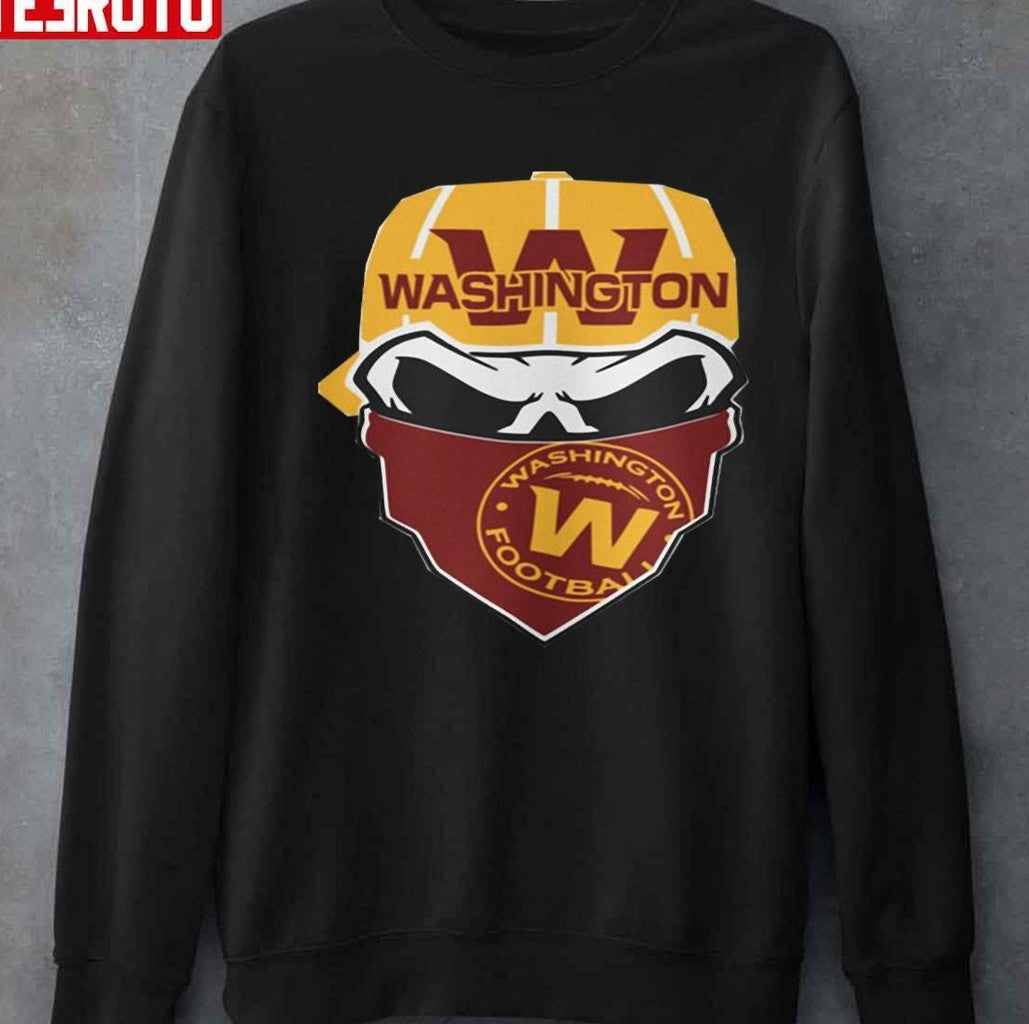 Skull Wears Washington Commanders And Washington Football Lovers Unisex T-Shirt