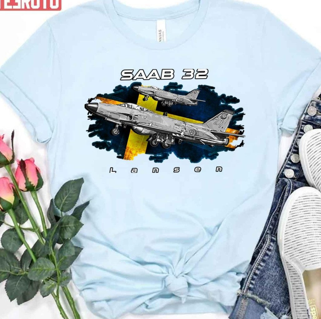 Saab 32 Lansen Swedish Military Aircraft Unisex T-Shirt