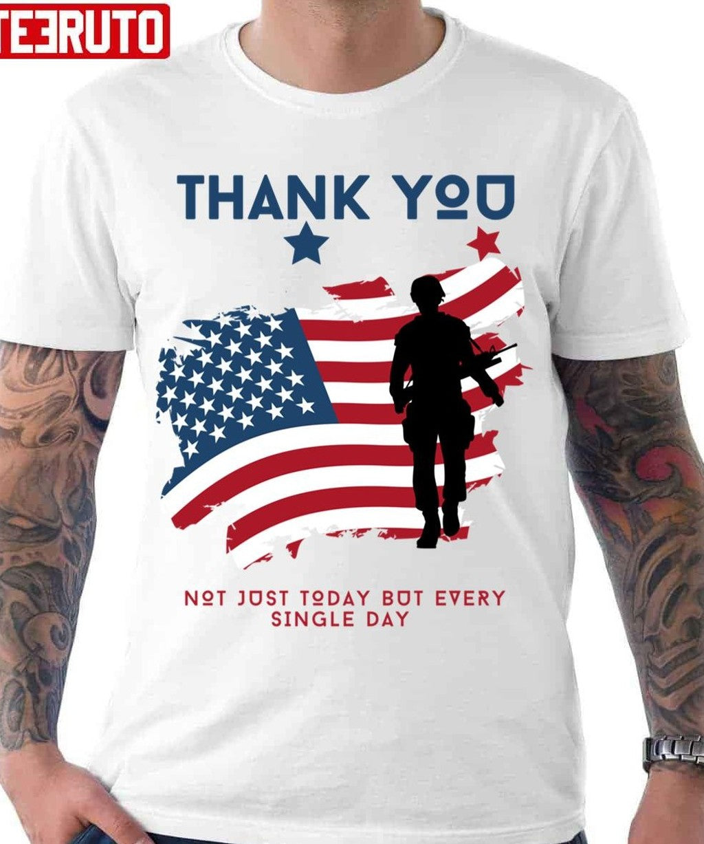 Thank You Veterans Veterans War Soldiers American Flag Unisex Hoodie