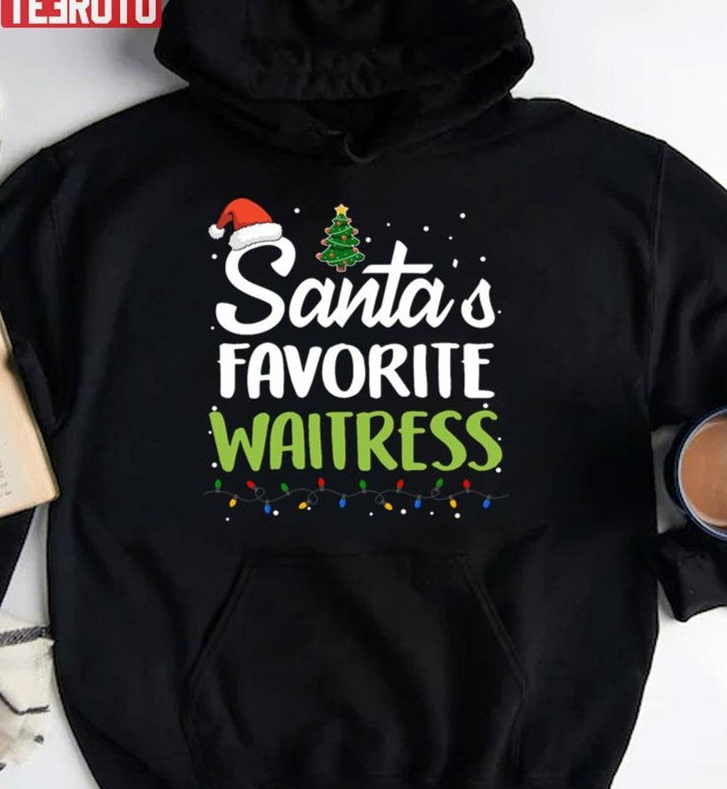 Santas Favorite Waitress Vintage Sweatshirt