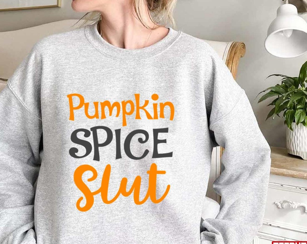 Pumpkin Spice Slut Cute Fall Halloween Party Thanksgiving Holiday Costume Leaves Pu Unisex Sweatshirt