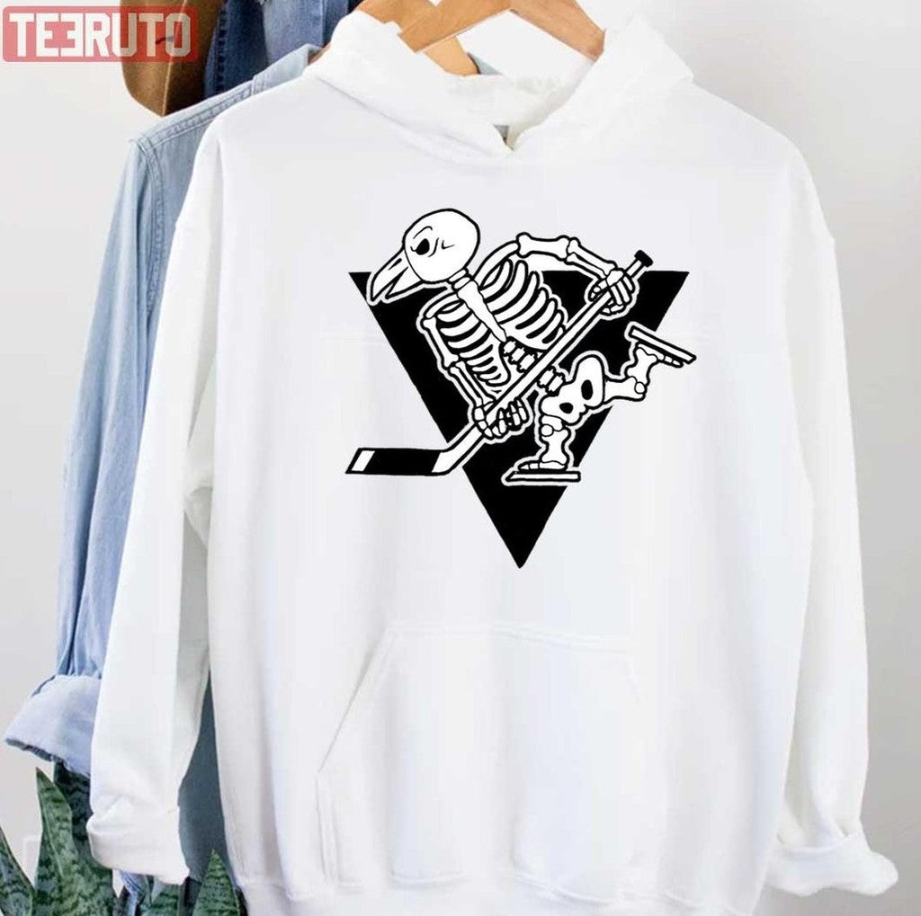Pittsburgh Penguins Skeleton Logo Ice Hockey Unisex Hoodie