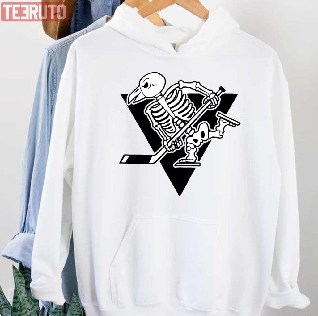 Pittsburgh Penguins Skeleton Logo Ice Hockey Unisex Hoodie