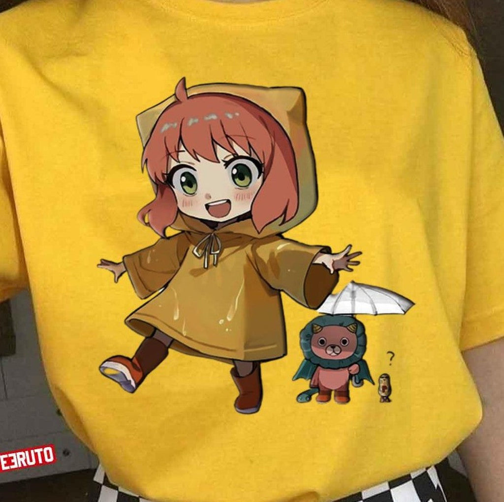 Playing In Rain Anya Spy X Family Lion Dragon Forger Family Anime Unisex T-Shirt