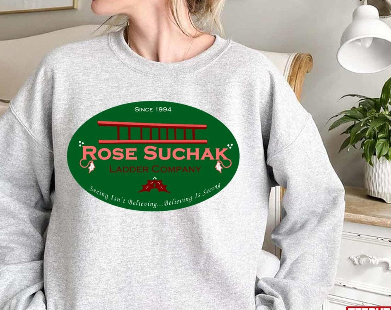 Arose Such A Clatter Rose Suchek Ladder In Green Unisex Sweatshirt