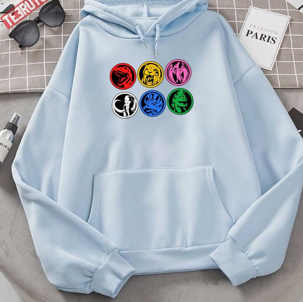 Six Power Coins Power Rangers Unisex Hoodie