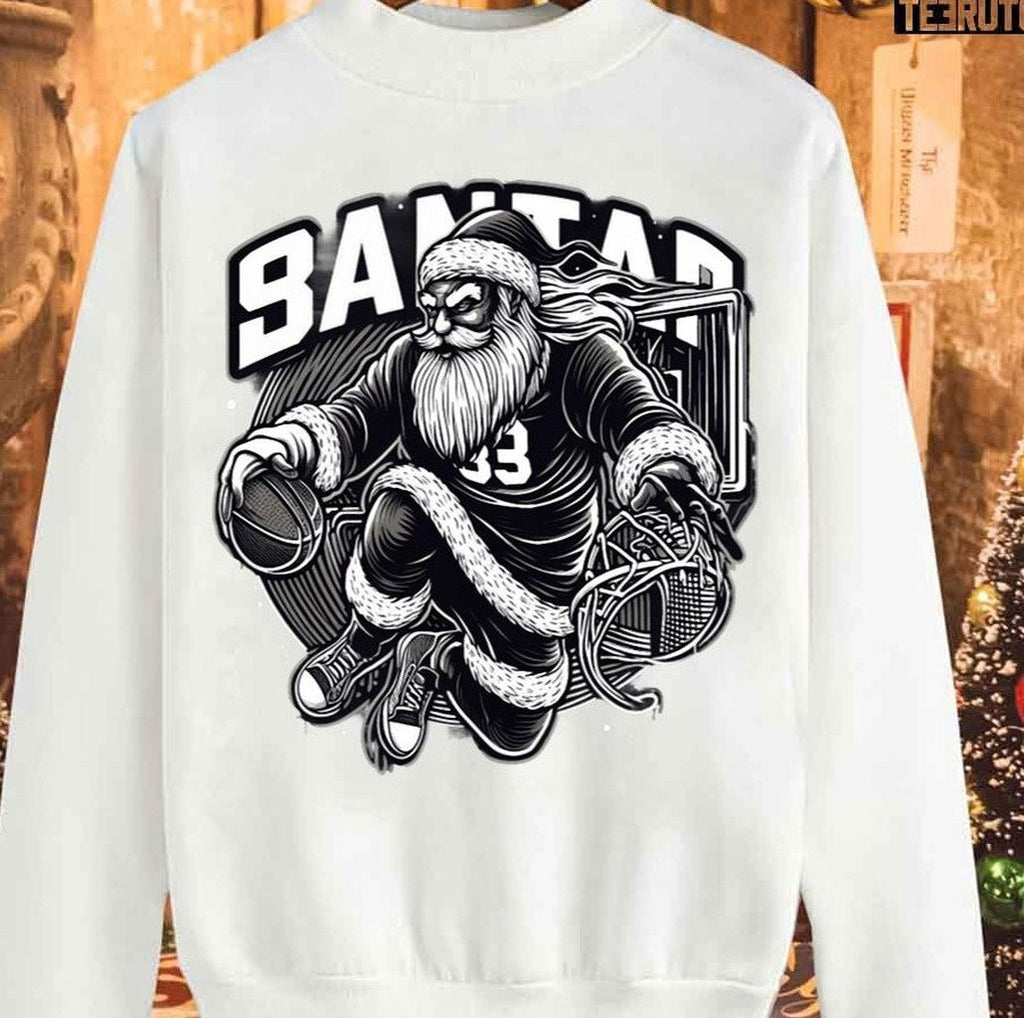 Santa Slam Dunk Merry Christmas Gift Unisex Sweatshirt