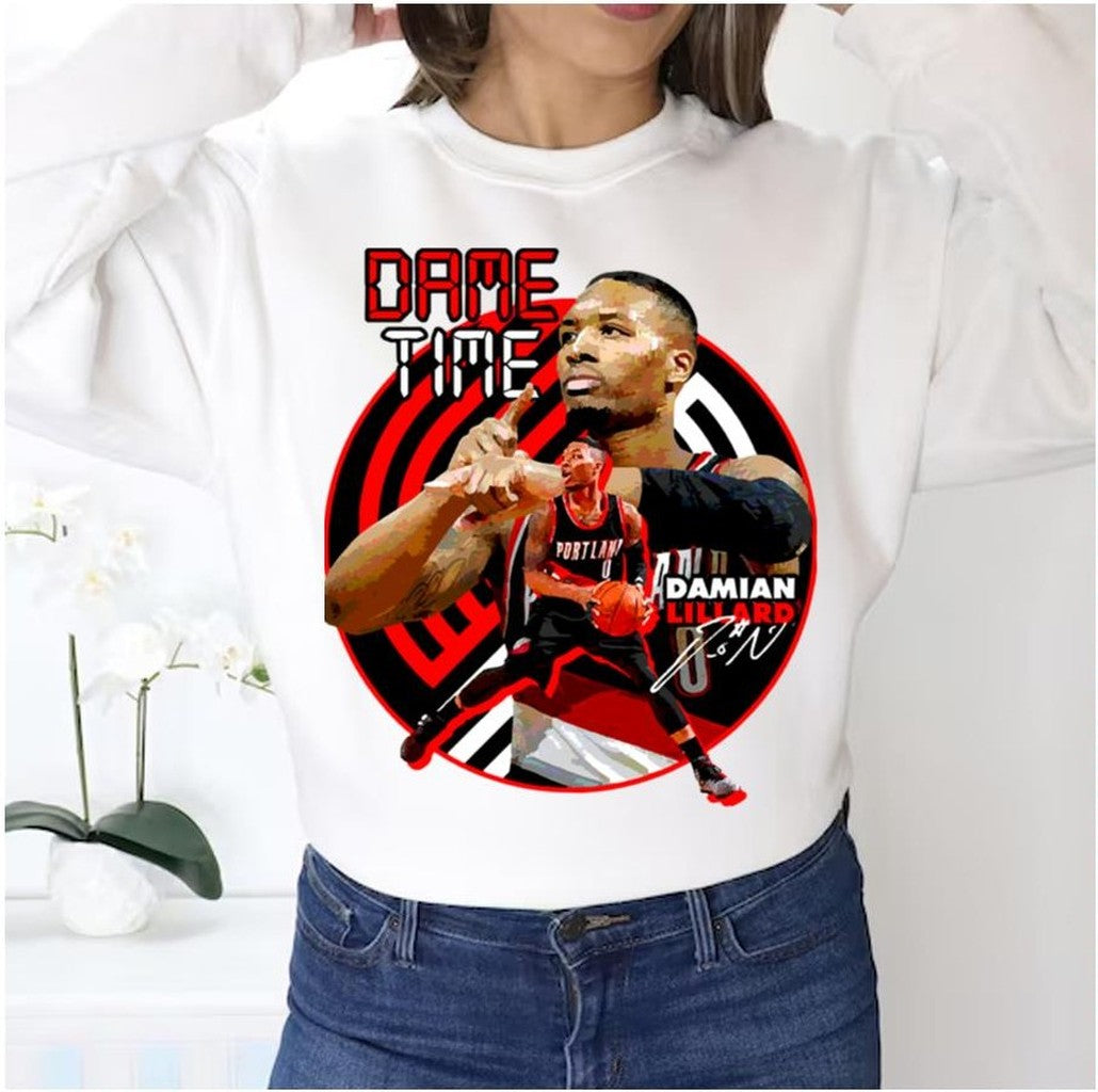 Round Design Damian Lillard Dame Time Signature Unisex Sweatshirt