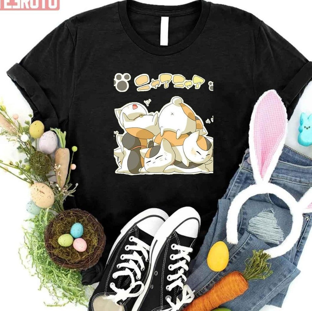 Anime Natsume's Book Of Friends Happy Cat Natsume Yuujinchou Unisex T-Shirt