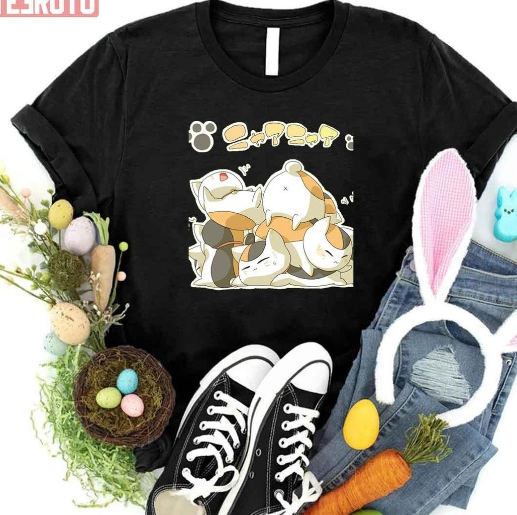 Anime Natsume's Book Of Friends Happy Cat Natsume Yuujinchou Unisex T-Shirt