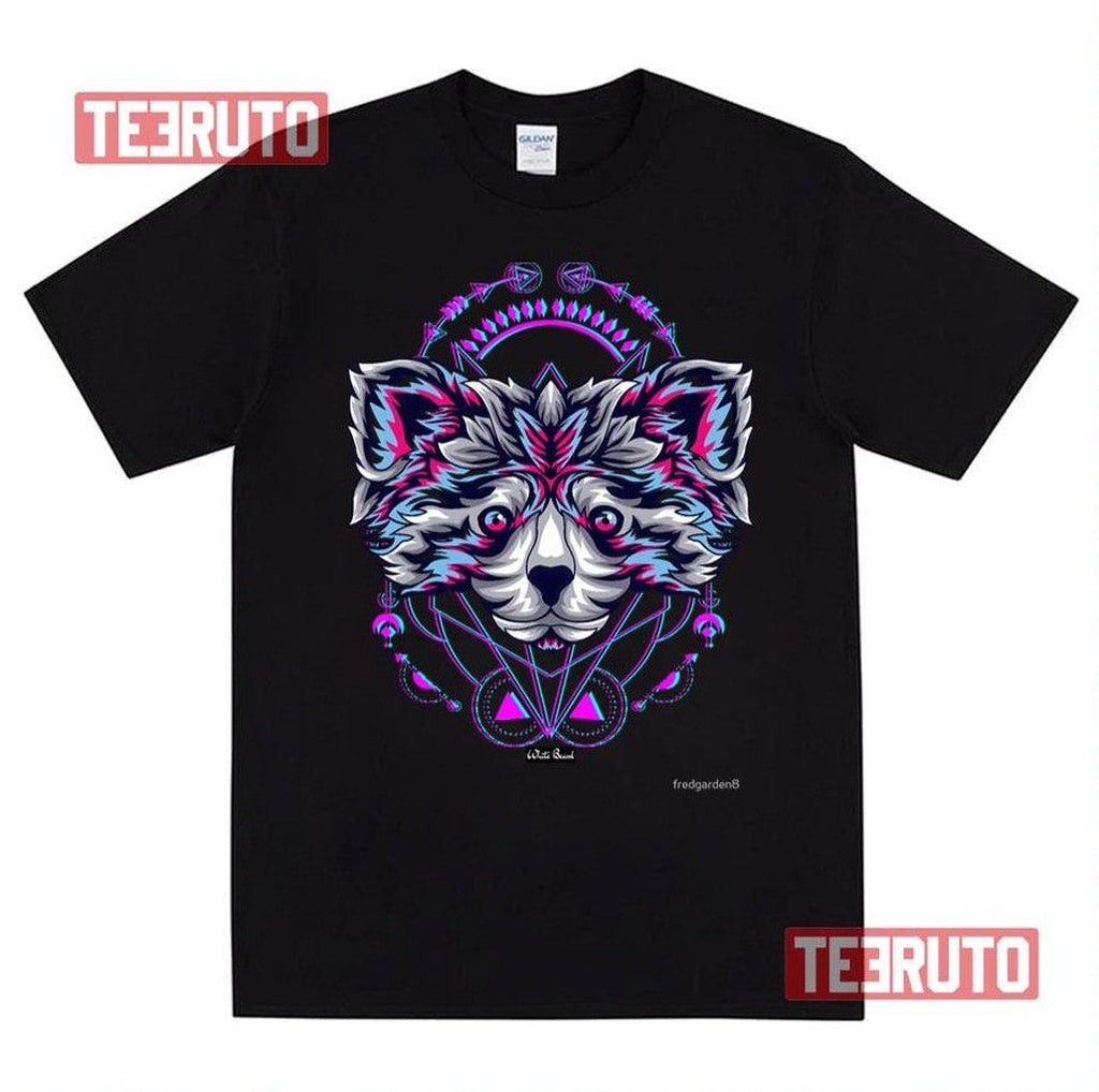 Raccoon Glitch Pop Art Unisex T-Shirt
