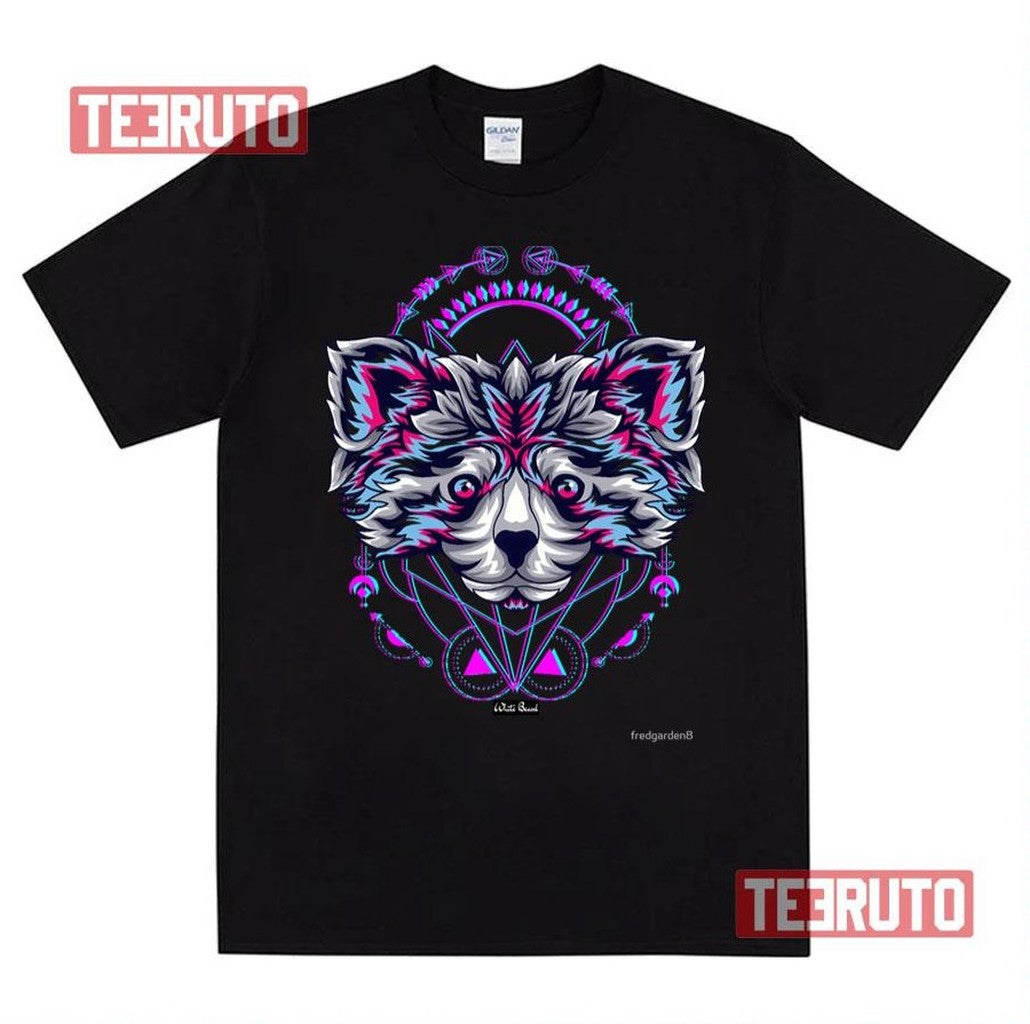 Raccoon Glitch Pop Art Unisex T-Shirt