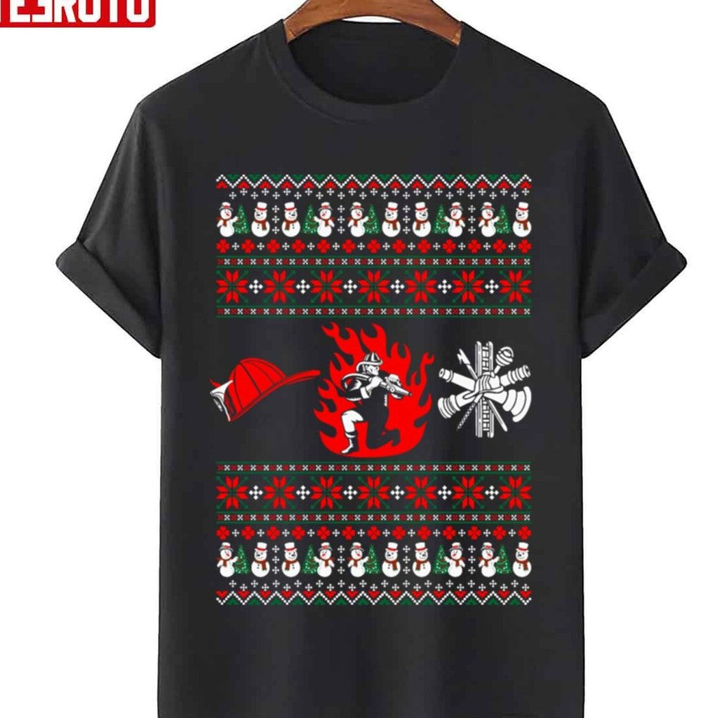Perfect Gift Merry Firefighter Ugly Christmas Sweater Unisex Sweatshirt
