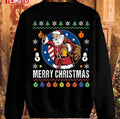 Santa Claus Patriotic Christmas Ornaments Xmas Us Flag Unisex Sweatshirt