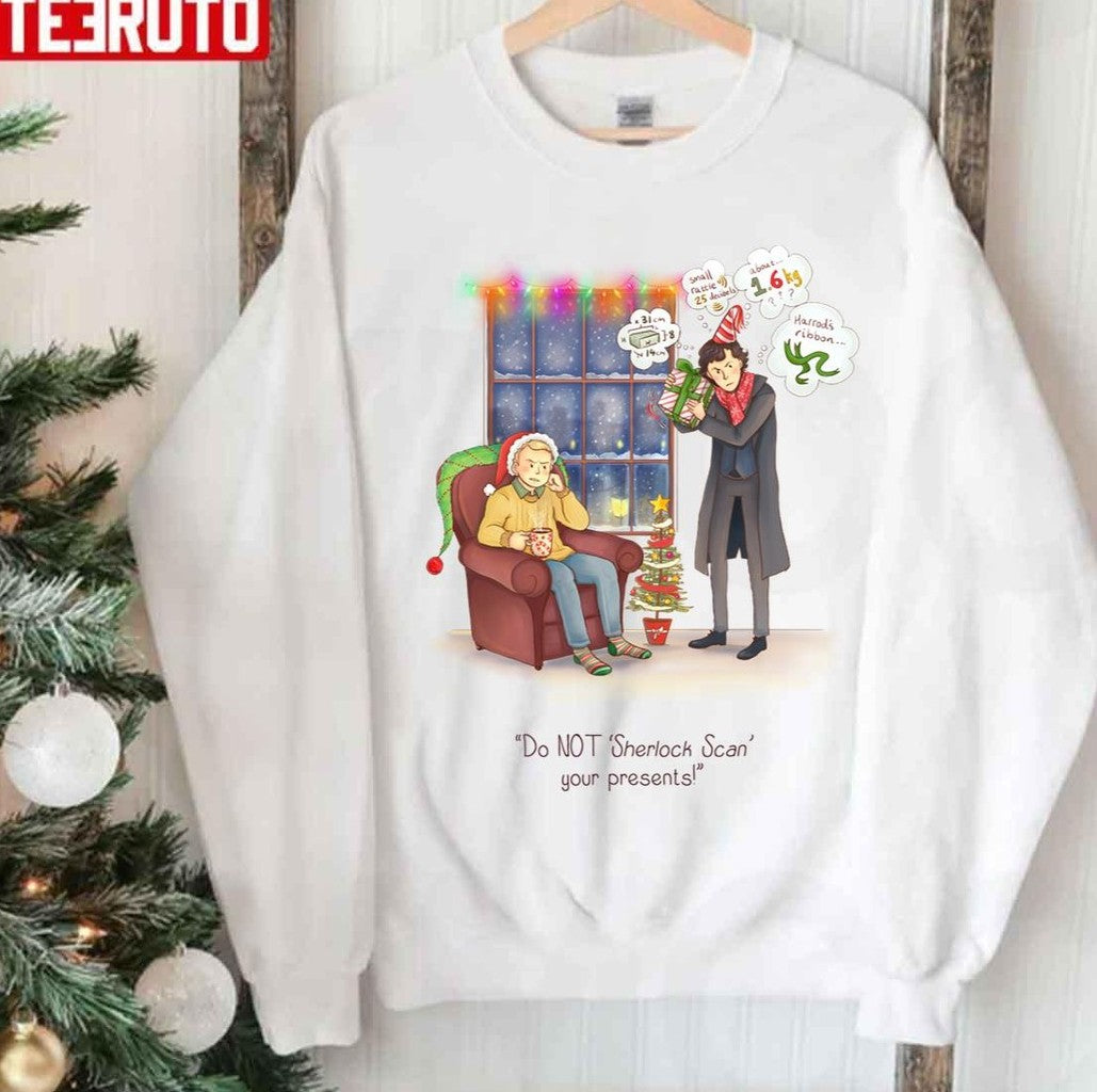 Sherlock's Santa Scan Funny Fanart Sherlock Holmes Christmas Unisex Sweatshirt