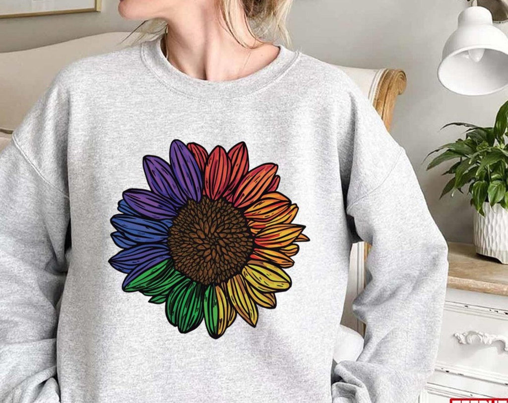Pride Colors Sunflower Lgbtq Pride Month Unisex Sweatshirt