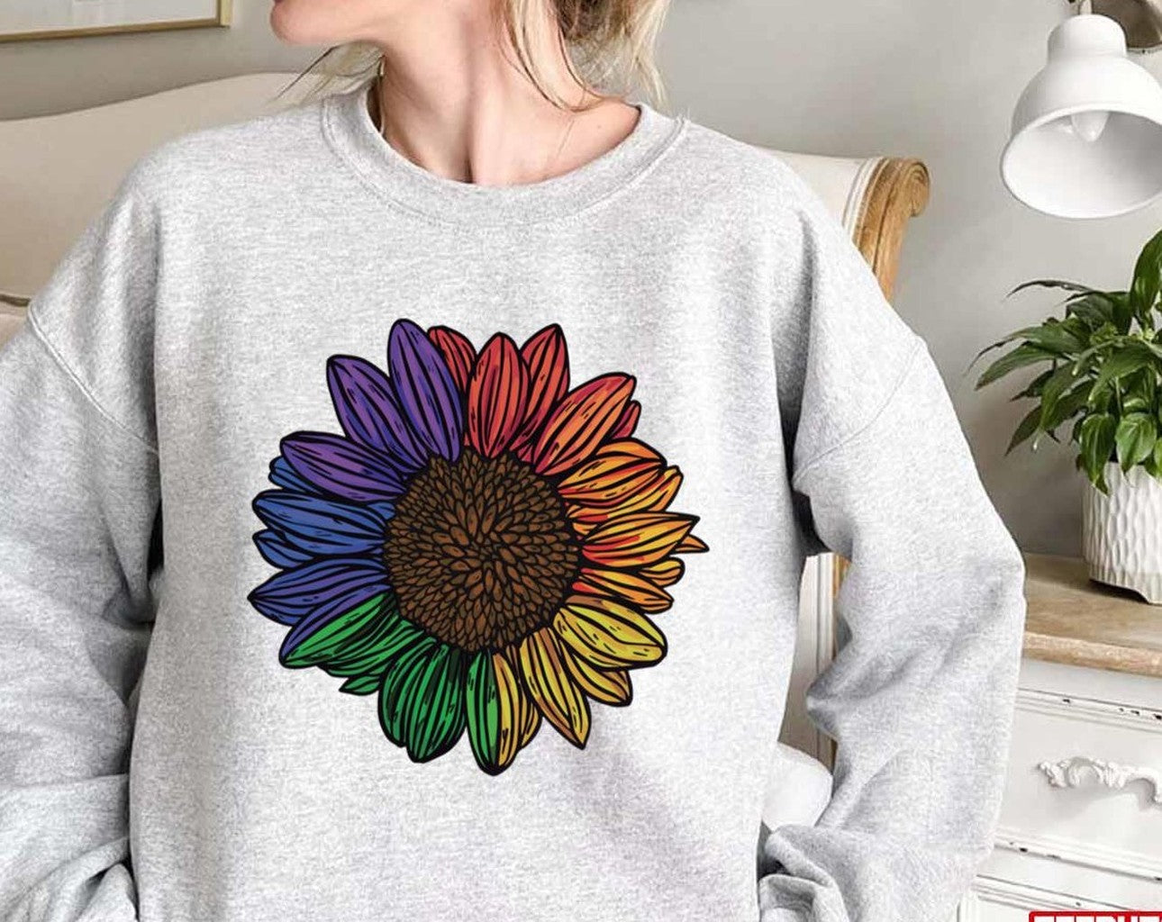 Pride Colors Sunflower Lgbtq Pride Month Unisex Sweatshirt