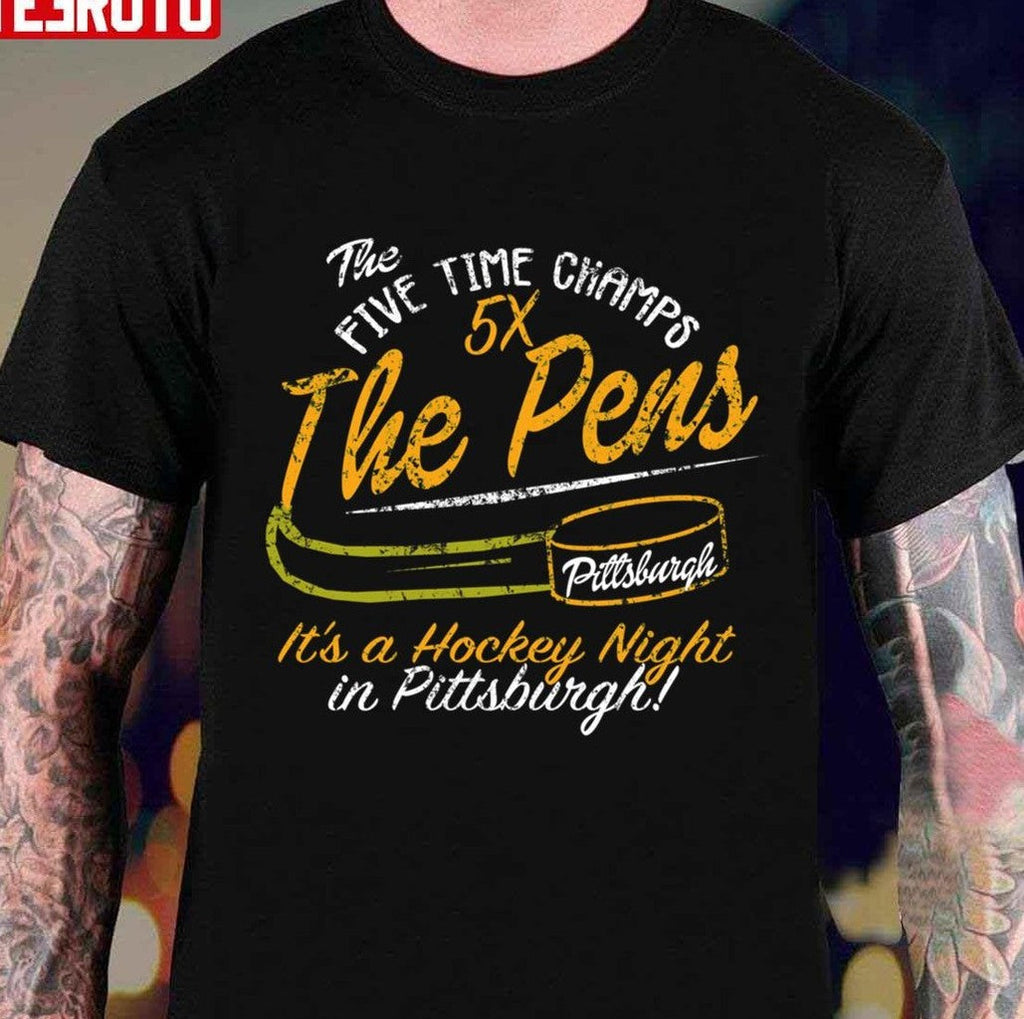 The Five Time Champs 5X The Pens Pittsburgh Penguins Hockey Unisex T-Shirt