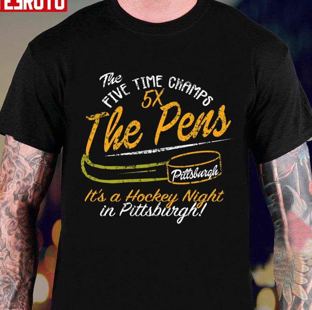 The Five Time Champs 5X The Pens Pittsburgh Penguins Hockey Unisex T-Shirt