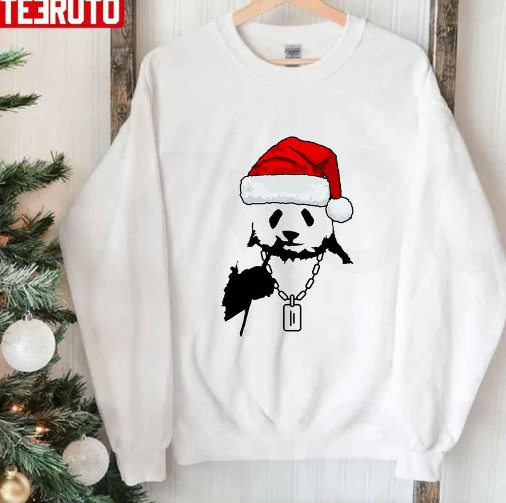 Panda Santa Funny Christmas 2023 Unisex Sweatshirt