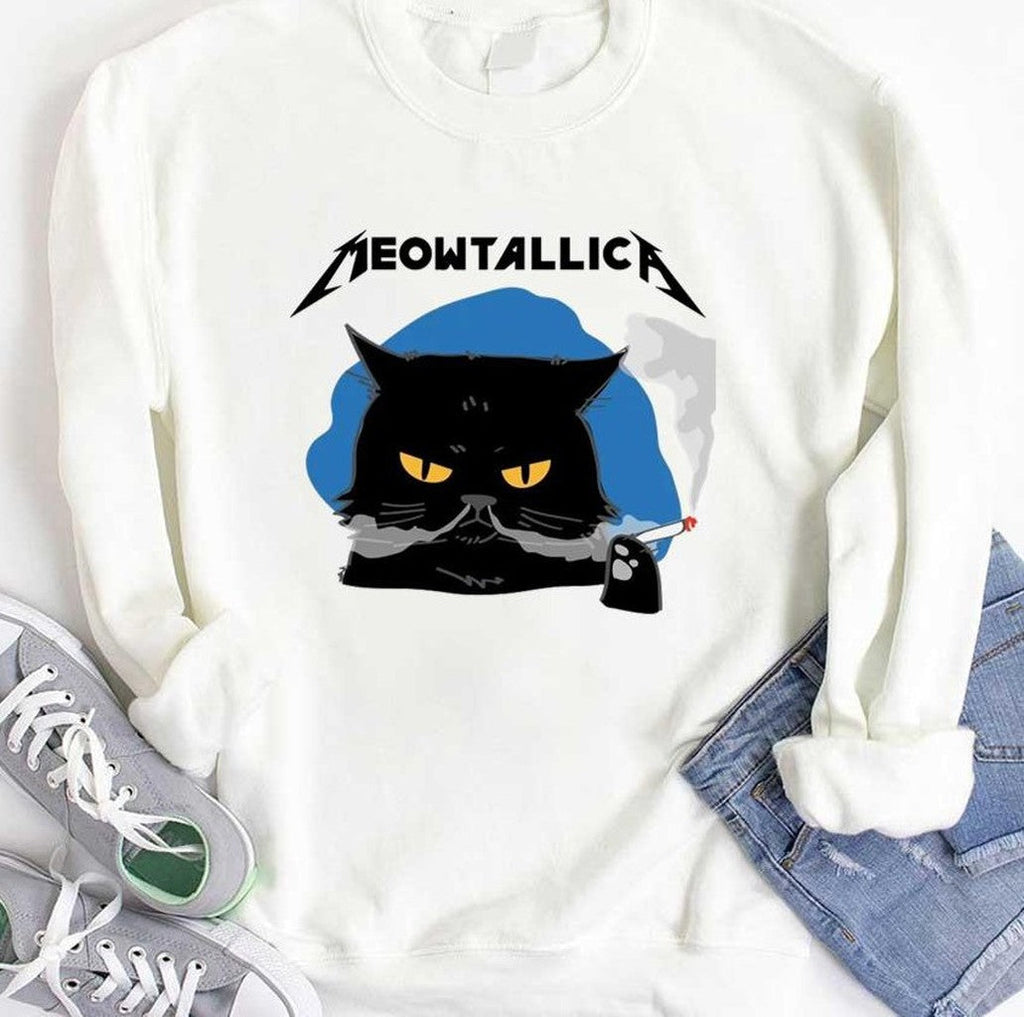 Smoking Cat Meowtallica Metalica Unisex Hoodie