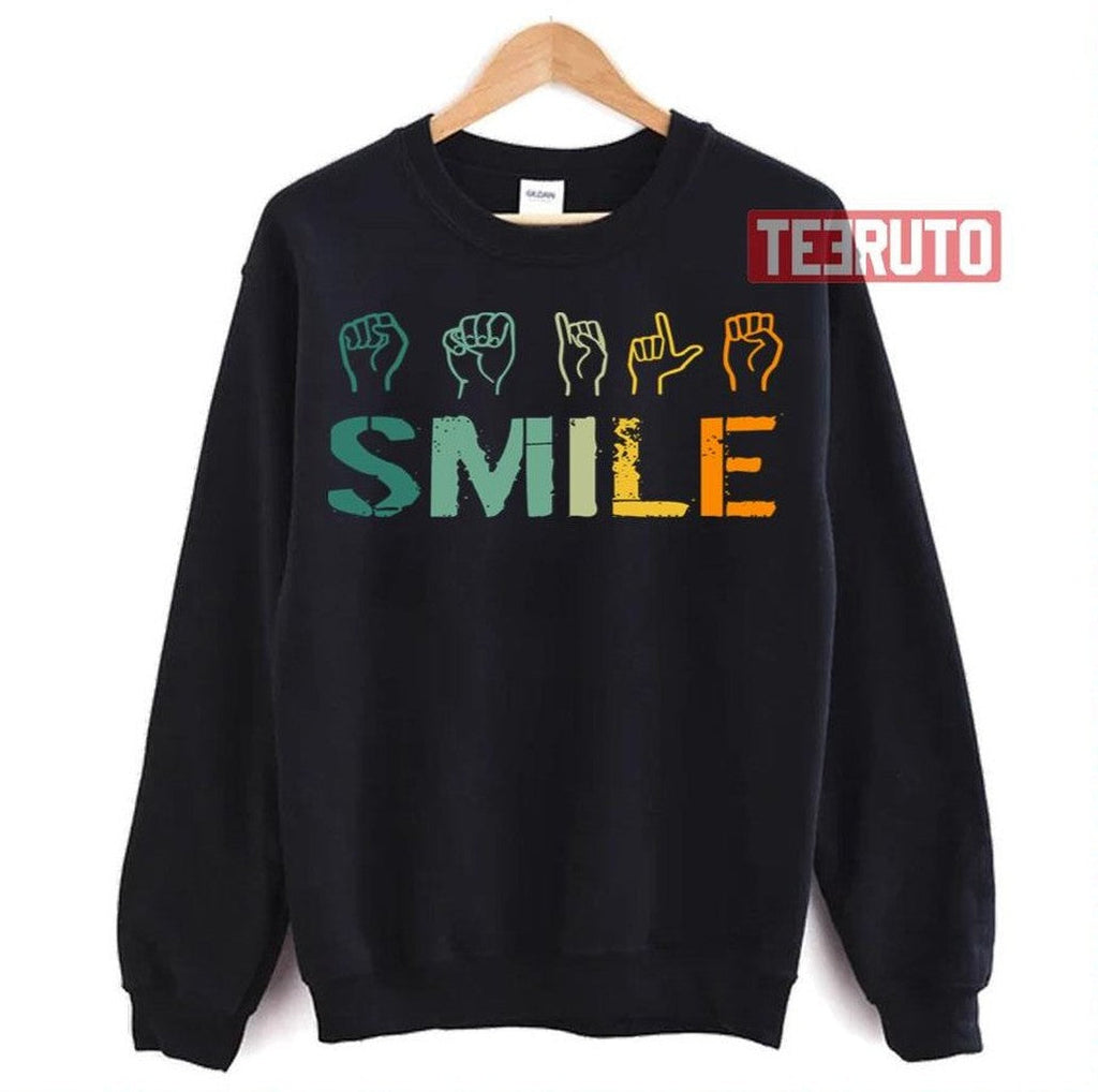 Smile Hand Sign Language Teachers Melanin Unisex T-Shirt