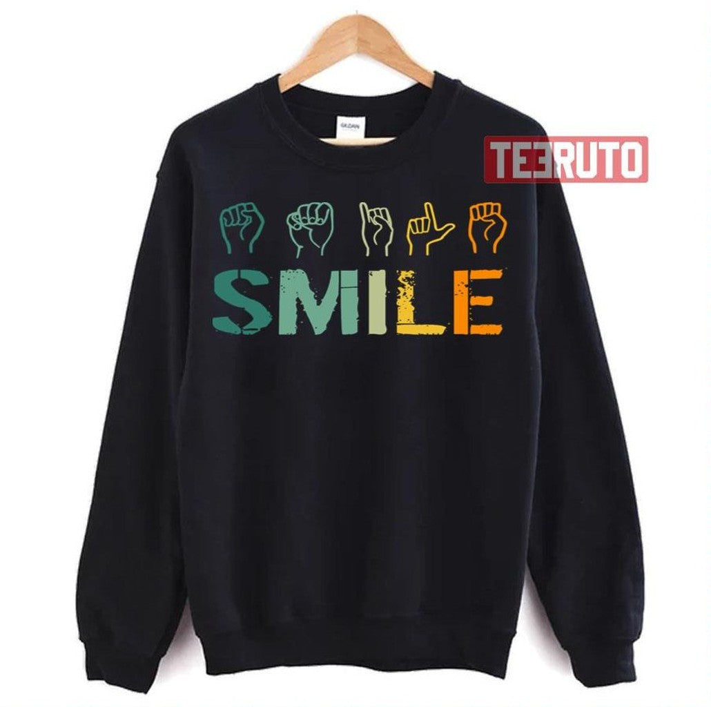 Smile Hand Sign Language Teachers Melanin Unisex T-Shirt