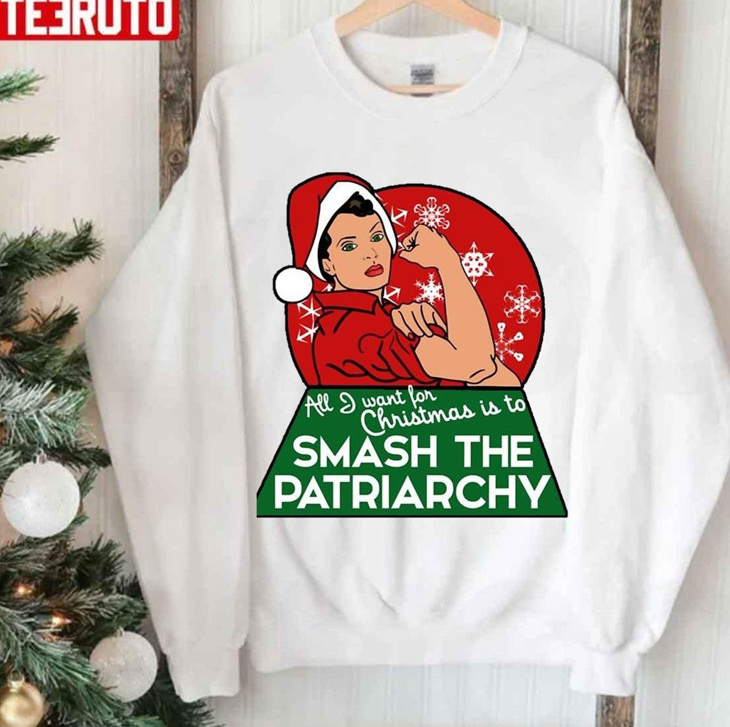 Smash The Patriarchy Christmas Approaching Unisex Sweatshirt