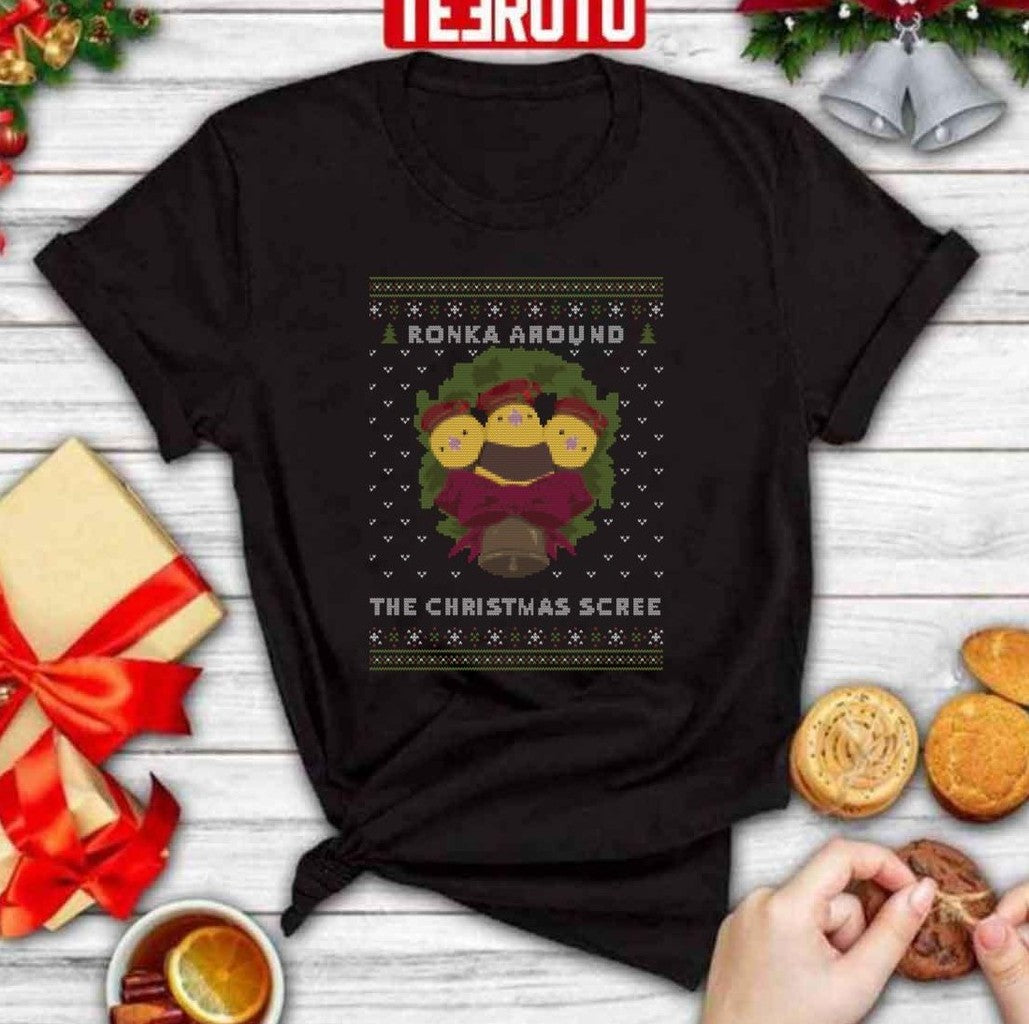 Ronka Around The Christmas Scree Ugly Christmas Ugly Pattern Unisex Sweatshirt