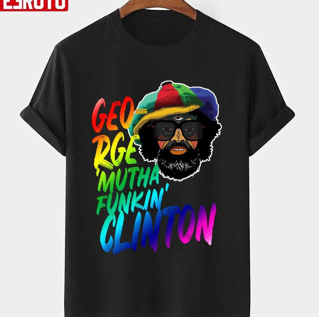 Rainbow Neon Text George Muthafunkin Clinton Unisex T-Shirt