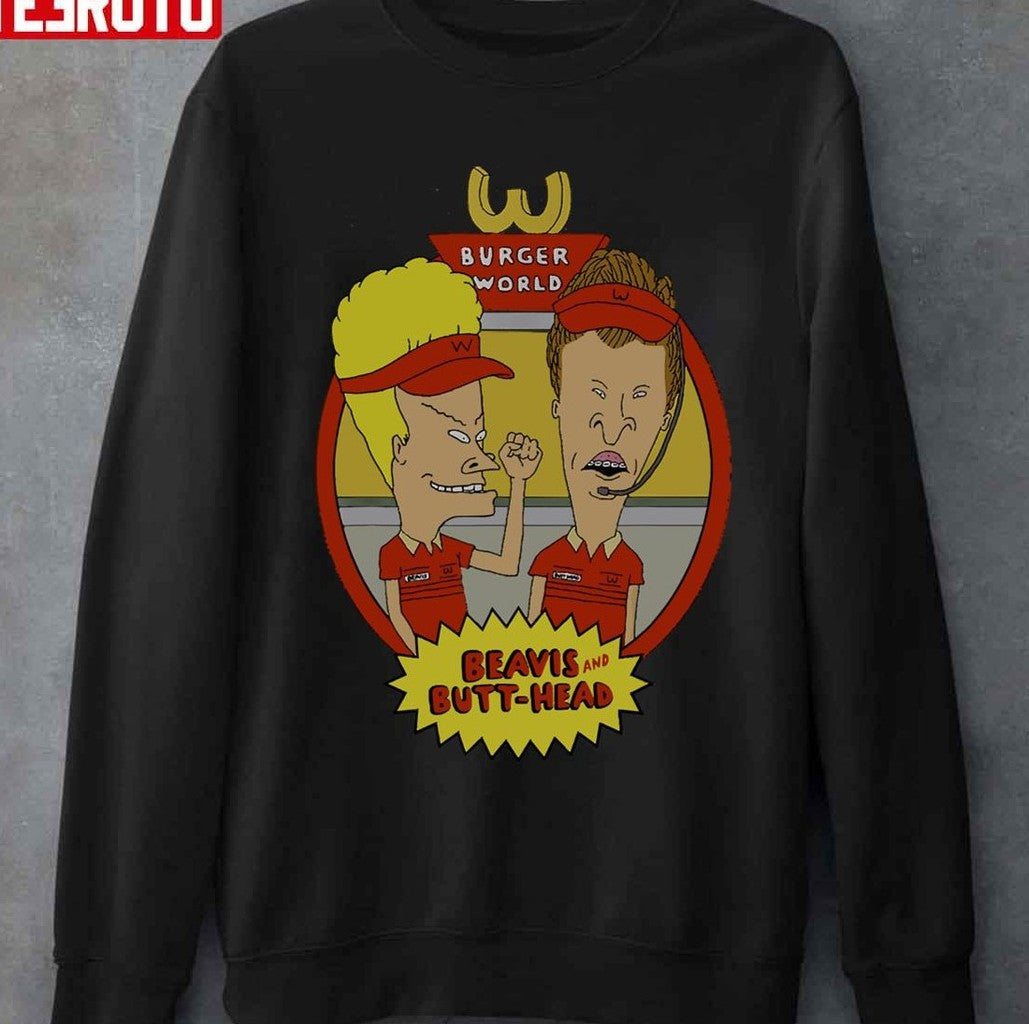 Sarcastic Cartoon Beavis and Butthead World Circle Frame Unisex T-Shirt