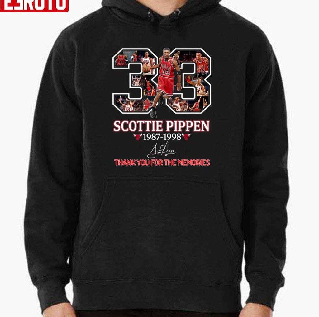 Scottie 33 Pippen Basketball Signed 1987 1998 Unisex Hoodie
