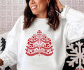 Red Scandinavian Folk Art Style Christmas Tree Unisex Sweatshirt