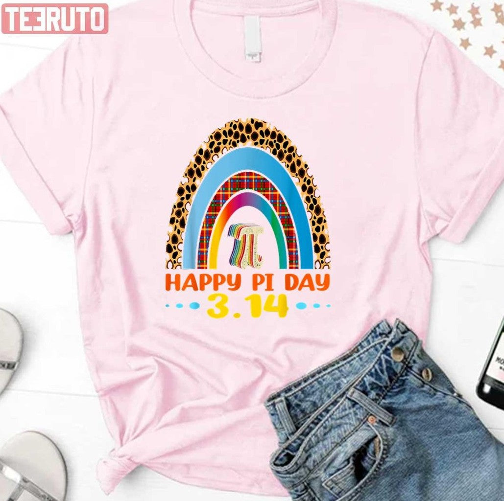 Pi Day Mathematic Math Teacher Leopard Rainbow Unisex Sweatshirt