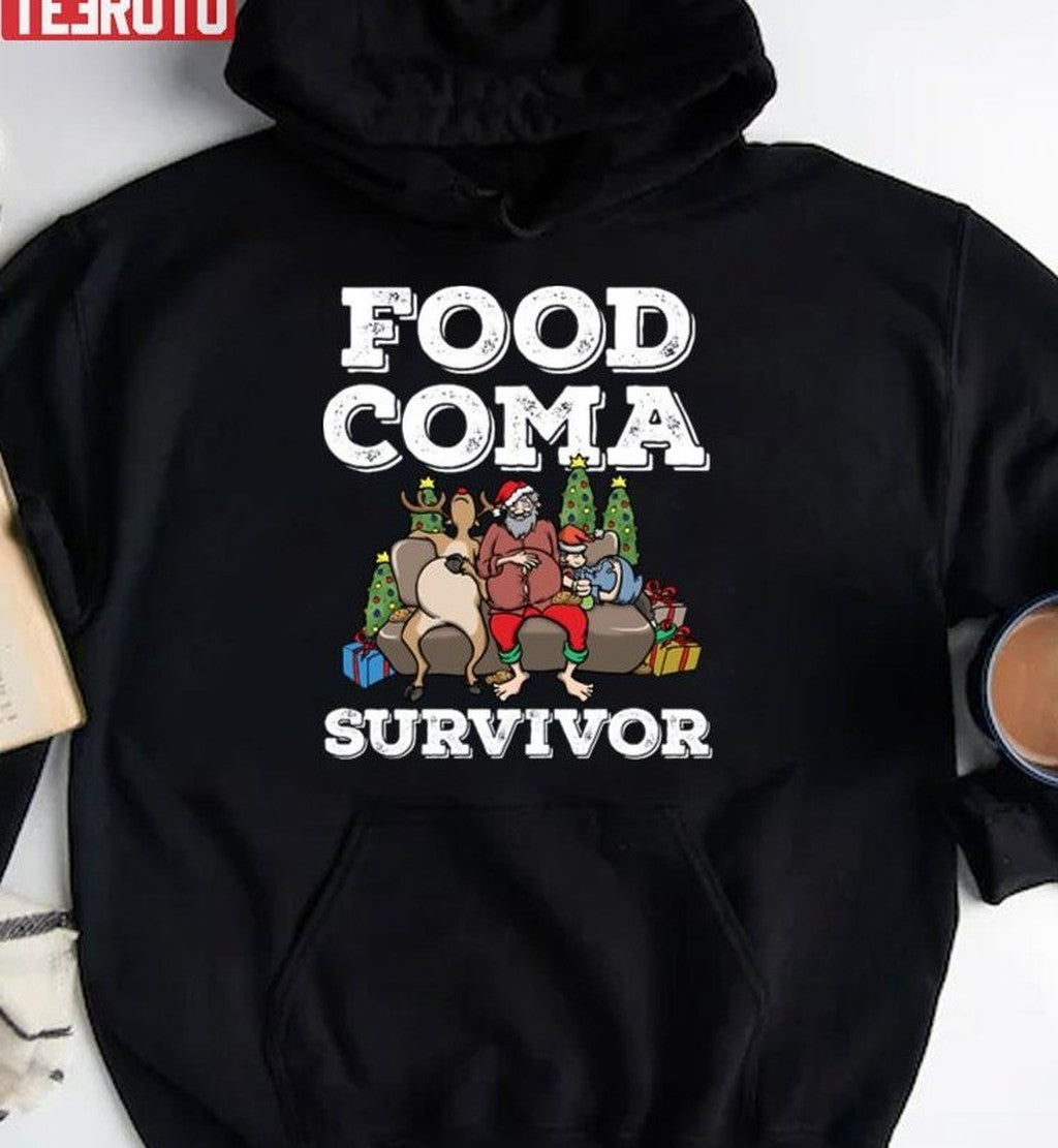 Santa Claus Food Coma Funny Christmas Pun Unisex Sweatshirt
