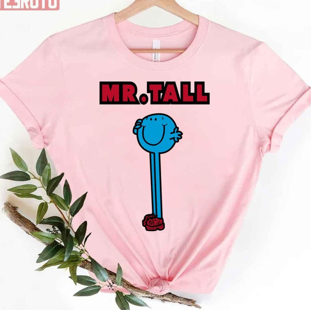 Mr Tall Little Miss And Mr Men Unisex T-Shirt