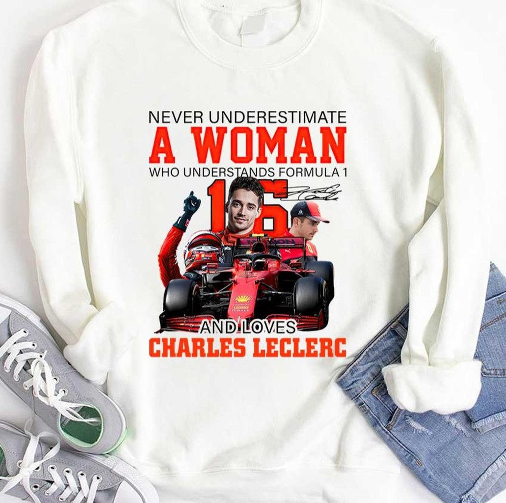 Never Underestimate A Woman Who Understands F1 And Love Charles Leclerc Unisex T-shirt