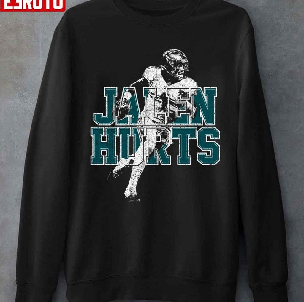 Running Jalen Hurts Grunge Graphic White Unisex T-Shirt