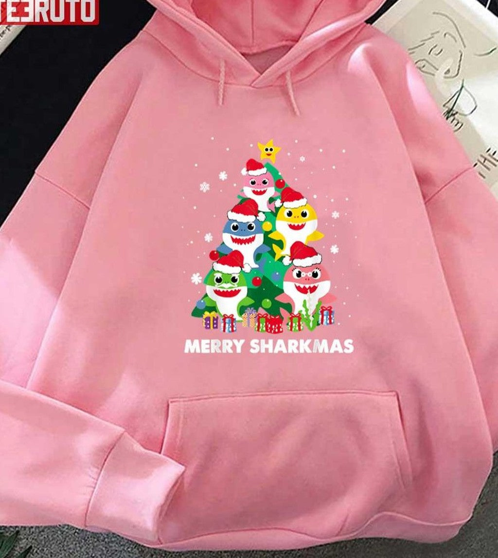 Baby Shark Merry Sharkmas Christmas Tree Unisex Sweatshirt