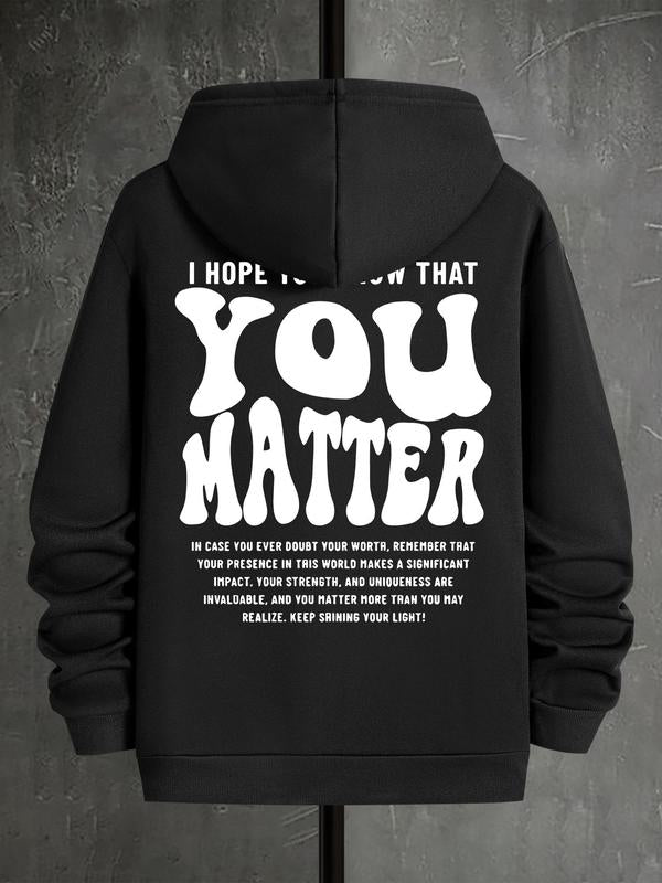 Letter Print Men's Casual Drawstring Hoodie, Regular Fit Sweatshirt for Spring & Fall, Fashionable Daily Men's ClothingÂ 