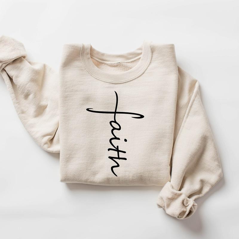 Faith Sweatshirt, Faith Cross Shirt, Christian Gift, Faith Gift, Christian Shirt, Love and Grace Shirt, Believe Shirt, Vertical Cross