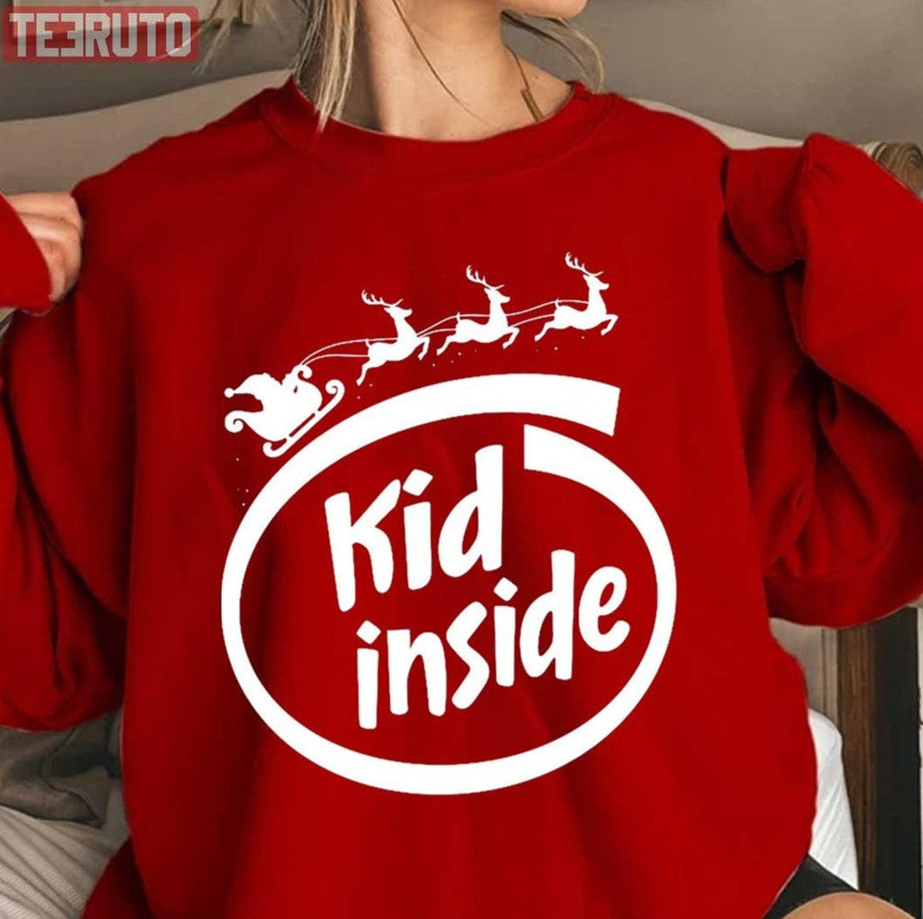 Santa Claus Christmas I Feel Like A Kid Unisex Sweatshirt