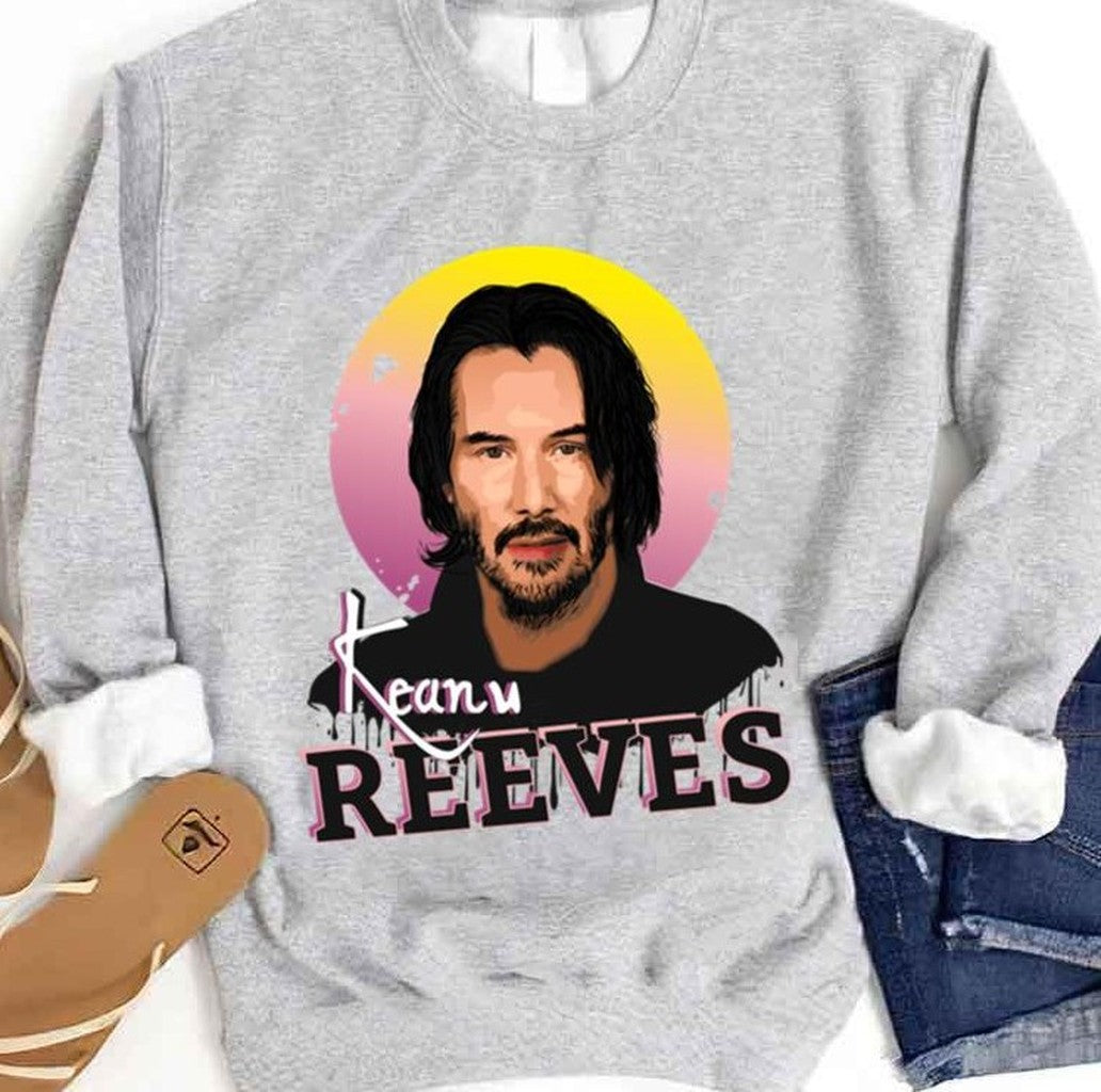 Portrait Of Actor Keanu Reeves Unisex Sweatshirt