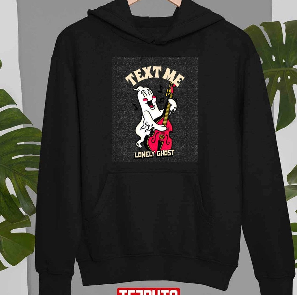 Text Me Lonely Ghost Playing Guitar Singing Unisex T-Shirt