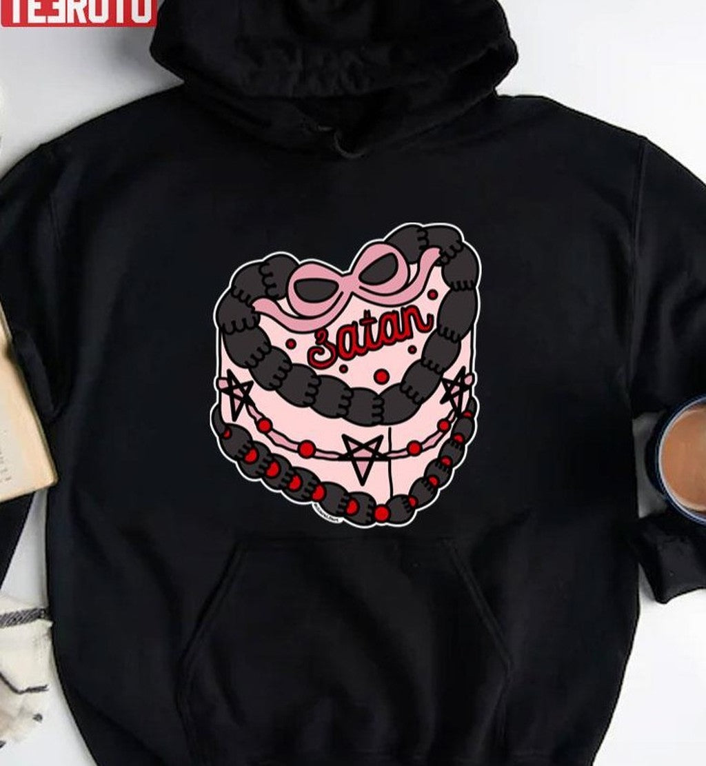 Satan Heart Gato Cake Pink Halloween Unisex Sweatshirt
