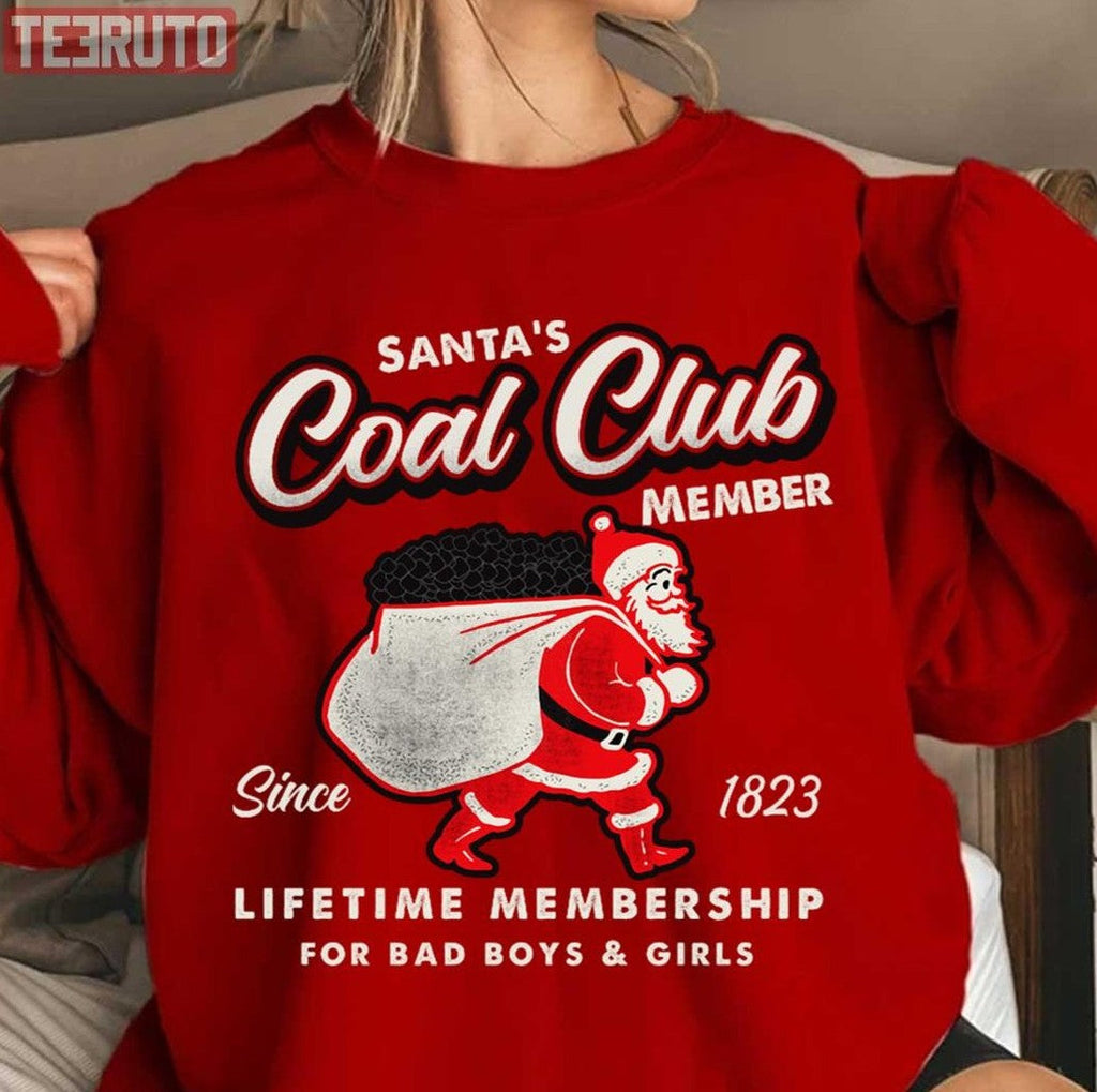 Santa's Coal Club Member Christmas Unisex Sweatshirt