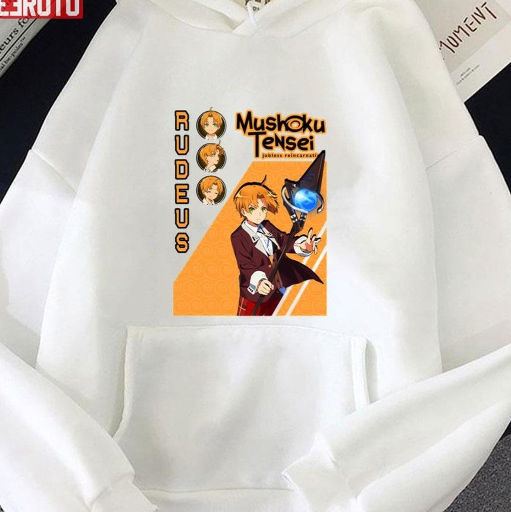 Rudeus Yellow Colour Mushoku Tensei Vintage Retro Unisex Hoodie