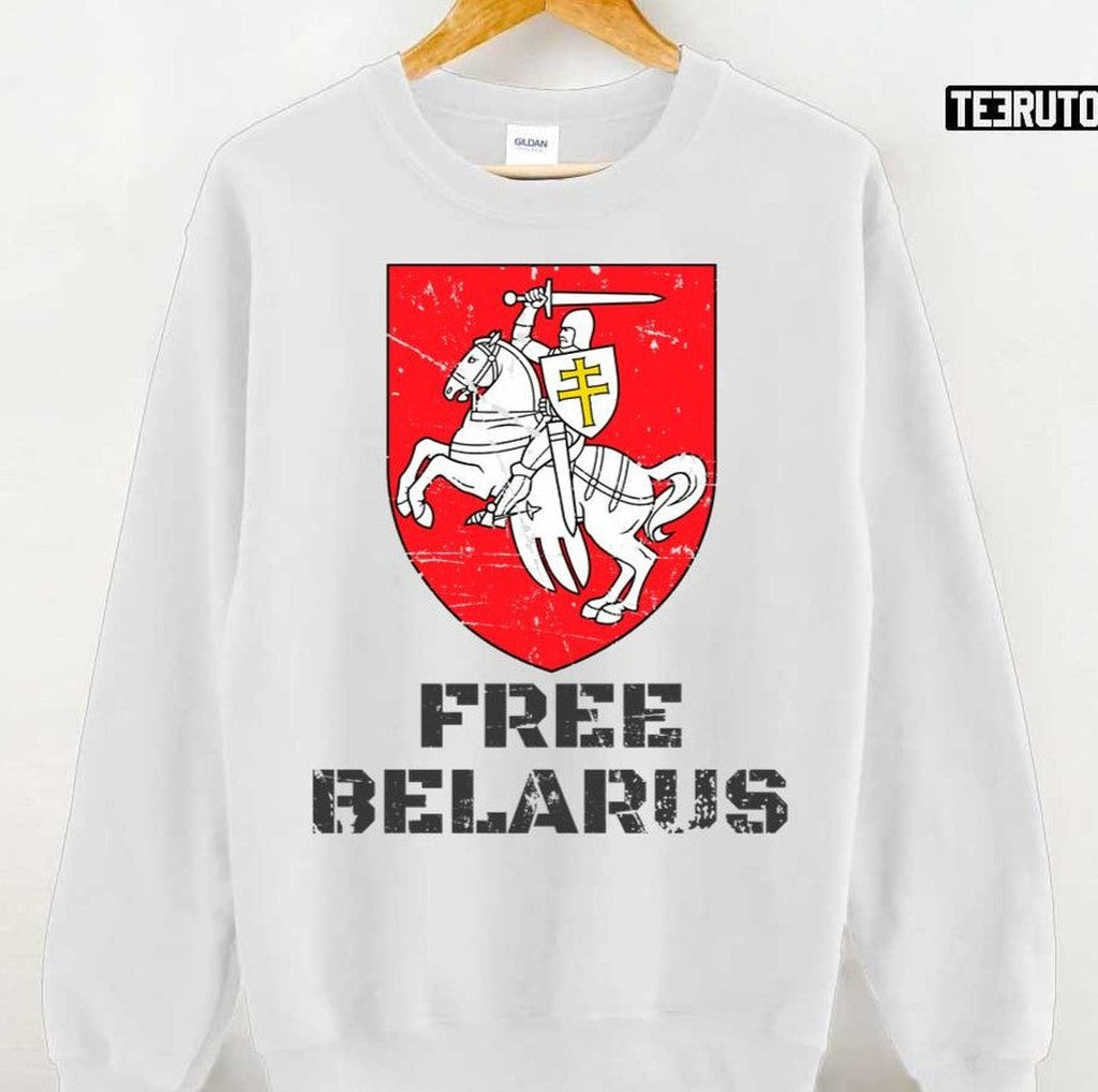 Belarus Flag Live Free Belarus Pagonyia Gerb Unisex T-Shirt