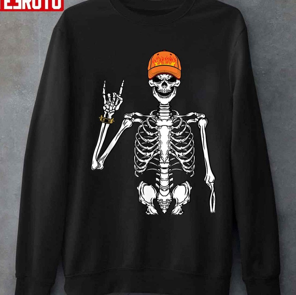 Rocker Skeleton Hand Rock On Costume Funny Halloween Unisex T-shirt